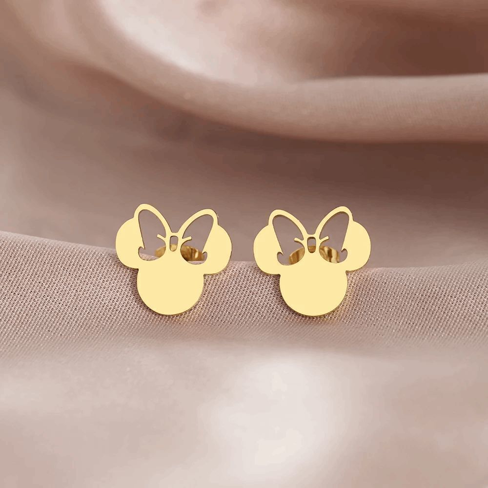 Disney Minnie Mouse Stud Earrings - Gold